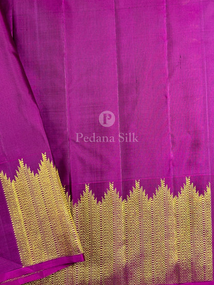 The Golden Garden of Temple Border Kanjivaram Silk