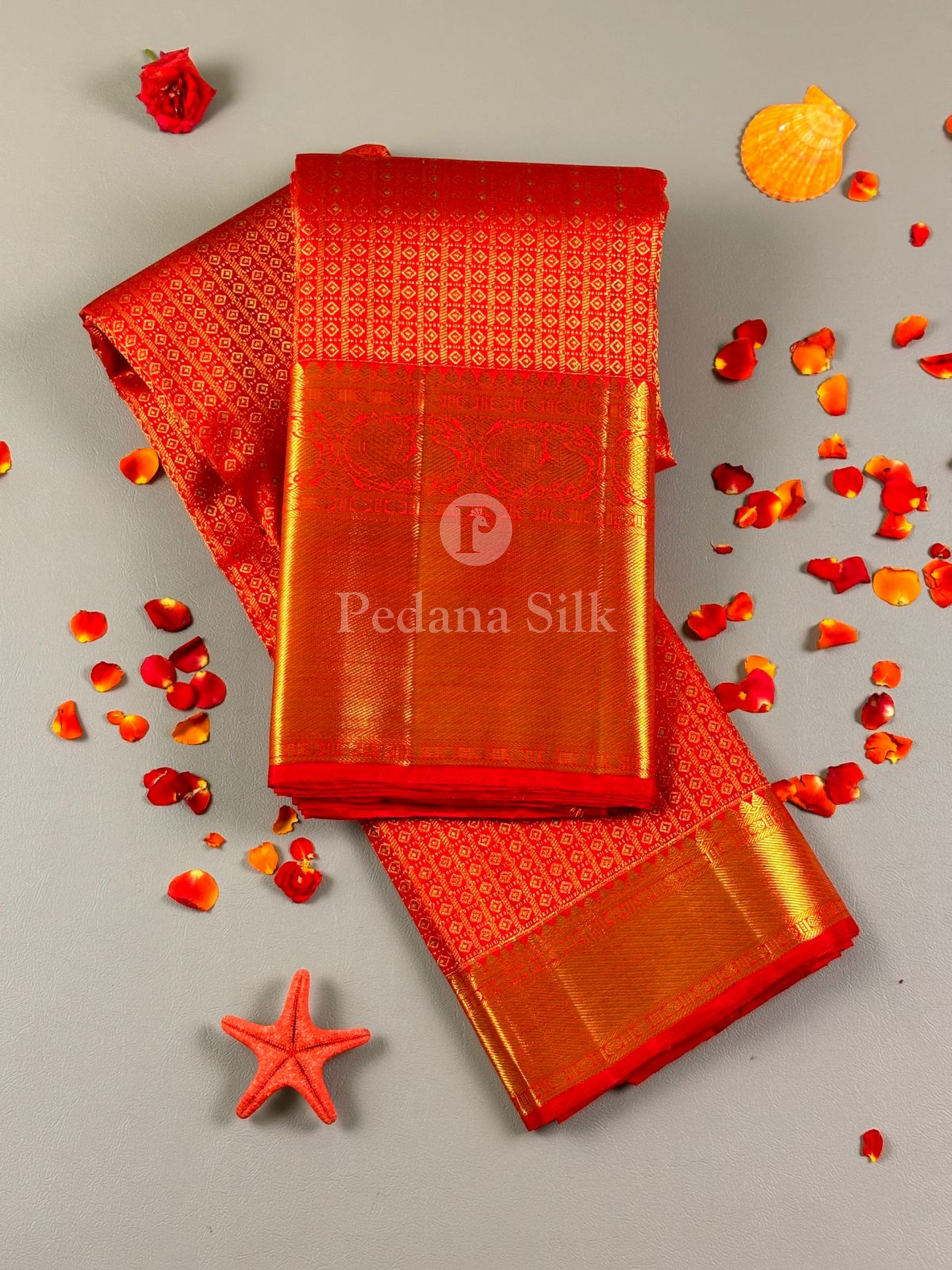 Crimson Dazzling Red Kanjivaram Silk Saree