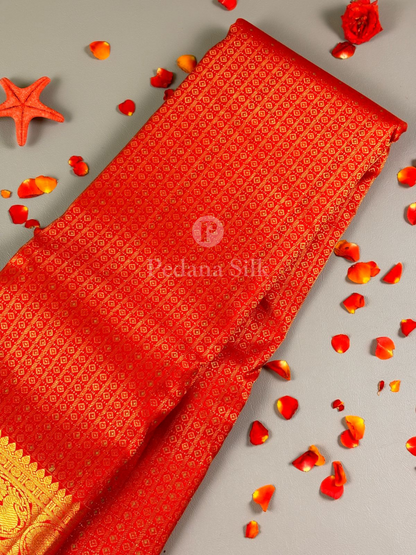 Crimson Dazzling Red Kanjivaram Silk Saree