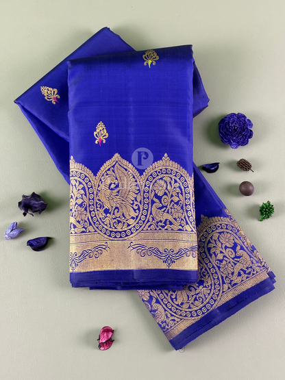 Mystical Twilight Deep Violet Kanjivaram Silk Saree