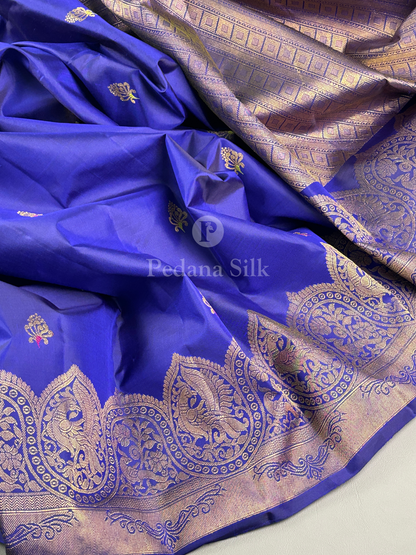 Mystical Twilight Deep Violet Kanjivaram Silk Saree