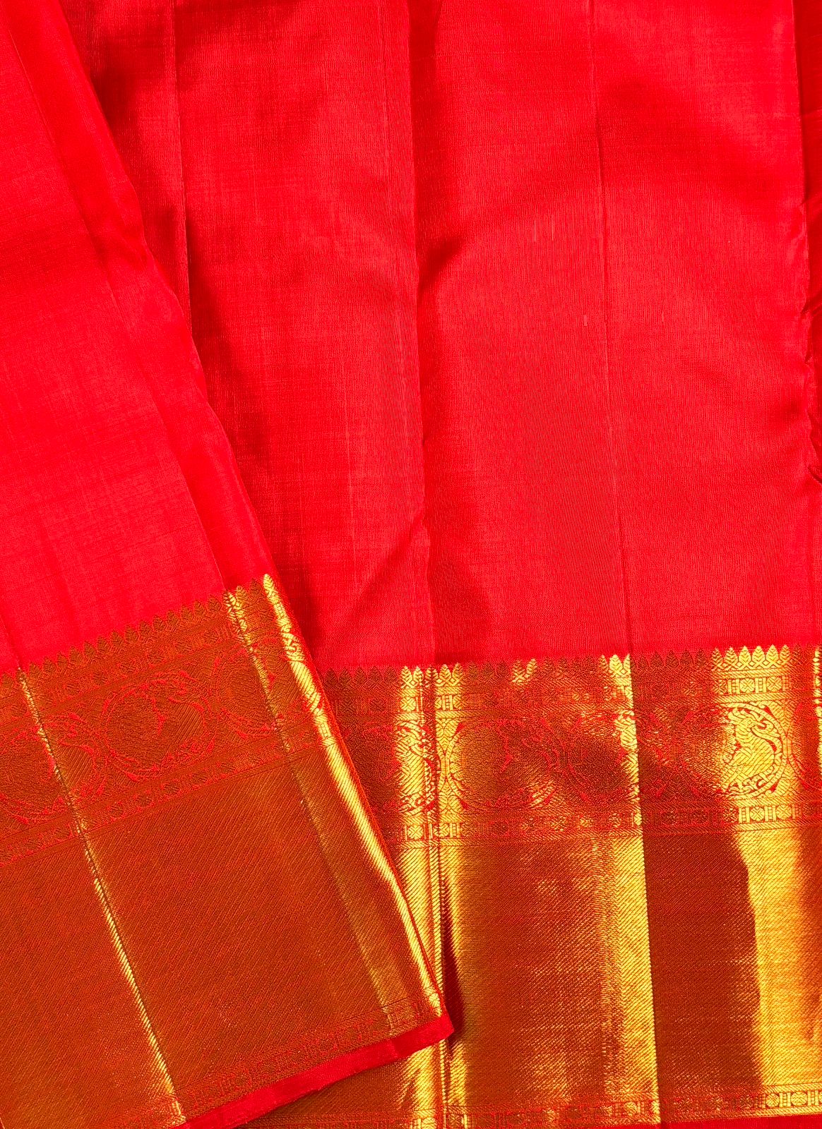 Crimson Dazzling Red Kanjivaram Silk Saree