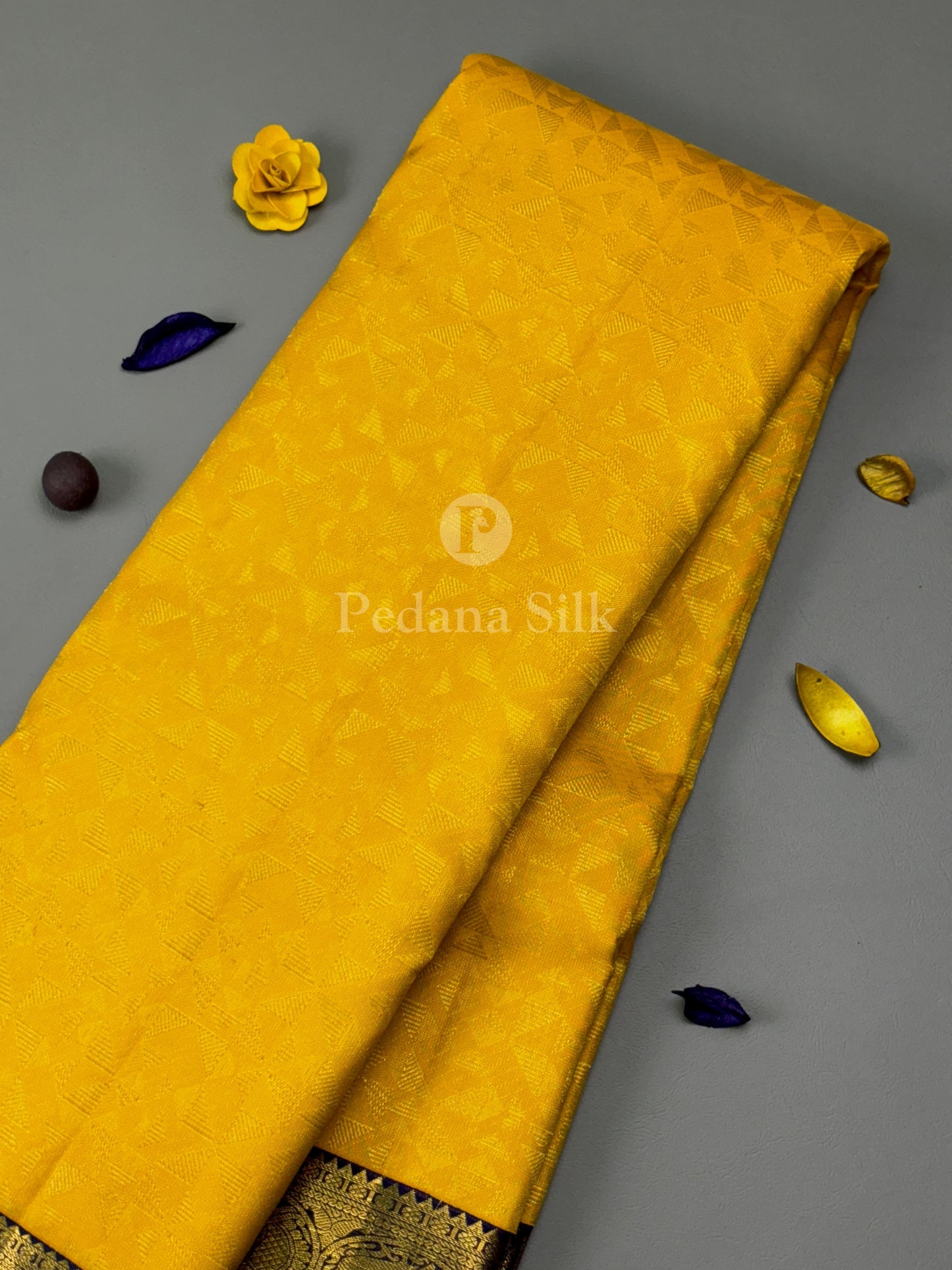 Yellow Marigold Prism Kanjivaram Silk Saree