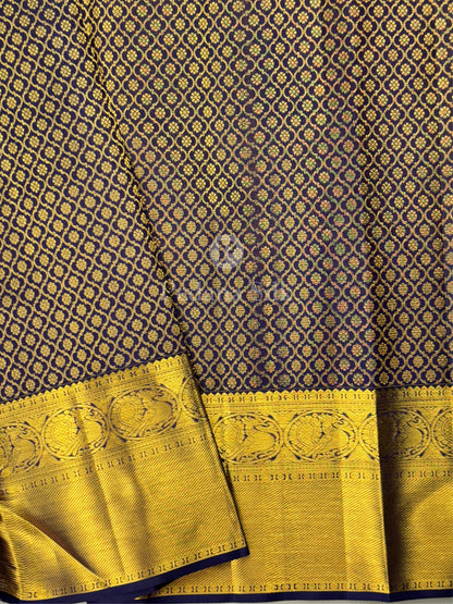 Yellow Marigold Prism Kanjivaram Silk Saree