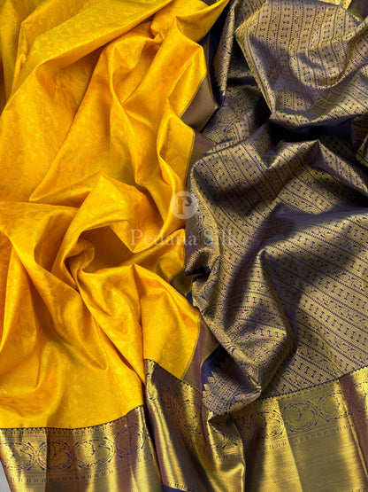 Yellow Marigold Prism Kanjivaram Silk Saree