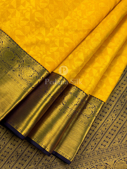 Yellow Marigold Prism Kanjivaram Silk Saree